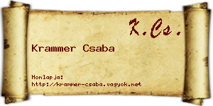 Krammer Csaba névjegykártya